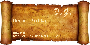 Dorogi Gitta névjegykártya